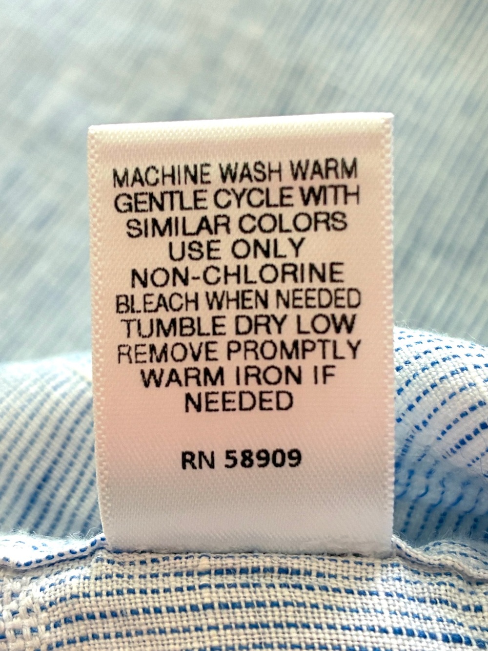 Murano Baird McNutt 100% Linen Shirt L Blue Stripe Short Sleeve Coastal Resort - Picture 12 of 12